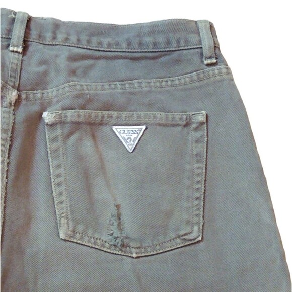 Vintage Guess Triangle Washed Olive Green Classic Fit Straight Leg Waist 32 - Picture 7 of 11